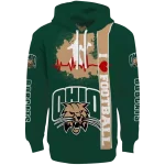 ohio bobcats football heartbeat green hoodie best selling