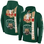 ohio bobcats football heartbeat green hoodie best selling