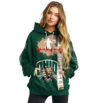 ohio bobcats football heartbeat green hoodie best selling