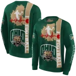 ohio bobcats football heartbeat green hoodie best selling