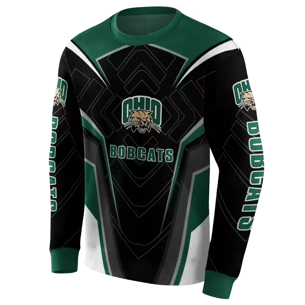 ohio bobcats futuristic pattern green black hoodie new arrival ohio bobcats futuristic pattern green black hoodie new arrival