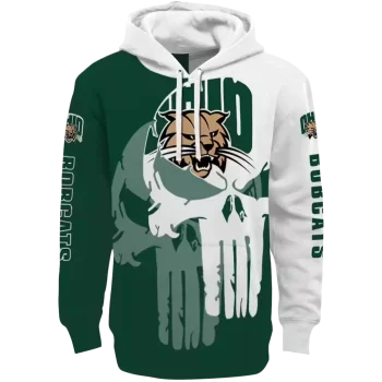 ohio bobcats graphic punisher green white hoodie best selling