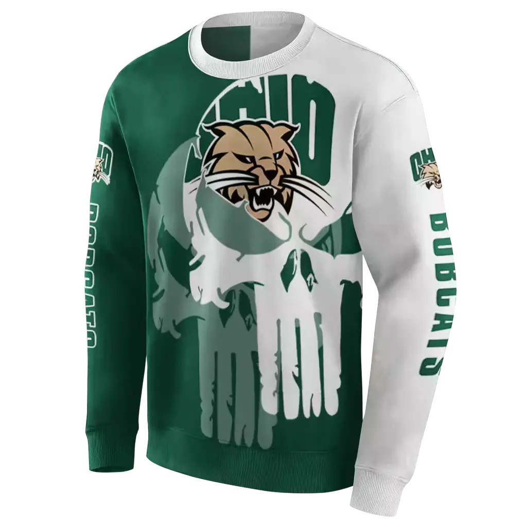ohio bobcats graphic punisher green white hoodie new arrival ohio bobcats graphic punisher green white hoodie new arrival