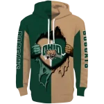 ohio bobcats heartbeat graphic green hoodie best selling