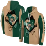ohio bobcats heartbeat graphic green hoodie best selling