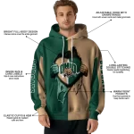 ohio bobcats heartbeat graphic green hoodie best selling