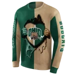 ohio bobcats heartbeat graphic green hoodie best selling