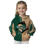 ohio bobcats heartbeat graphic green hoodie best selling