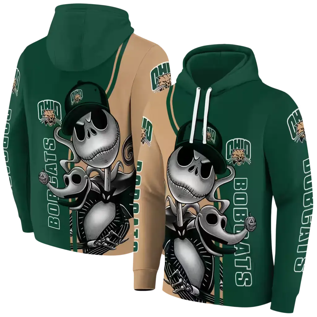 ohio bobcats jack skellington green hoodie fashion forward ohio bobcats jack skellington green hoodie fashion forward