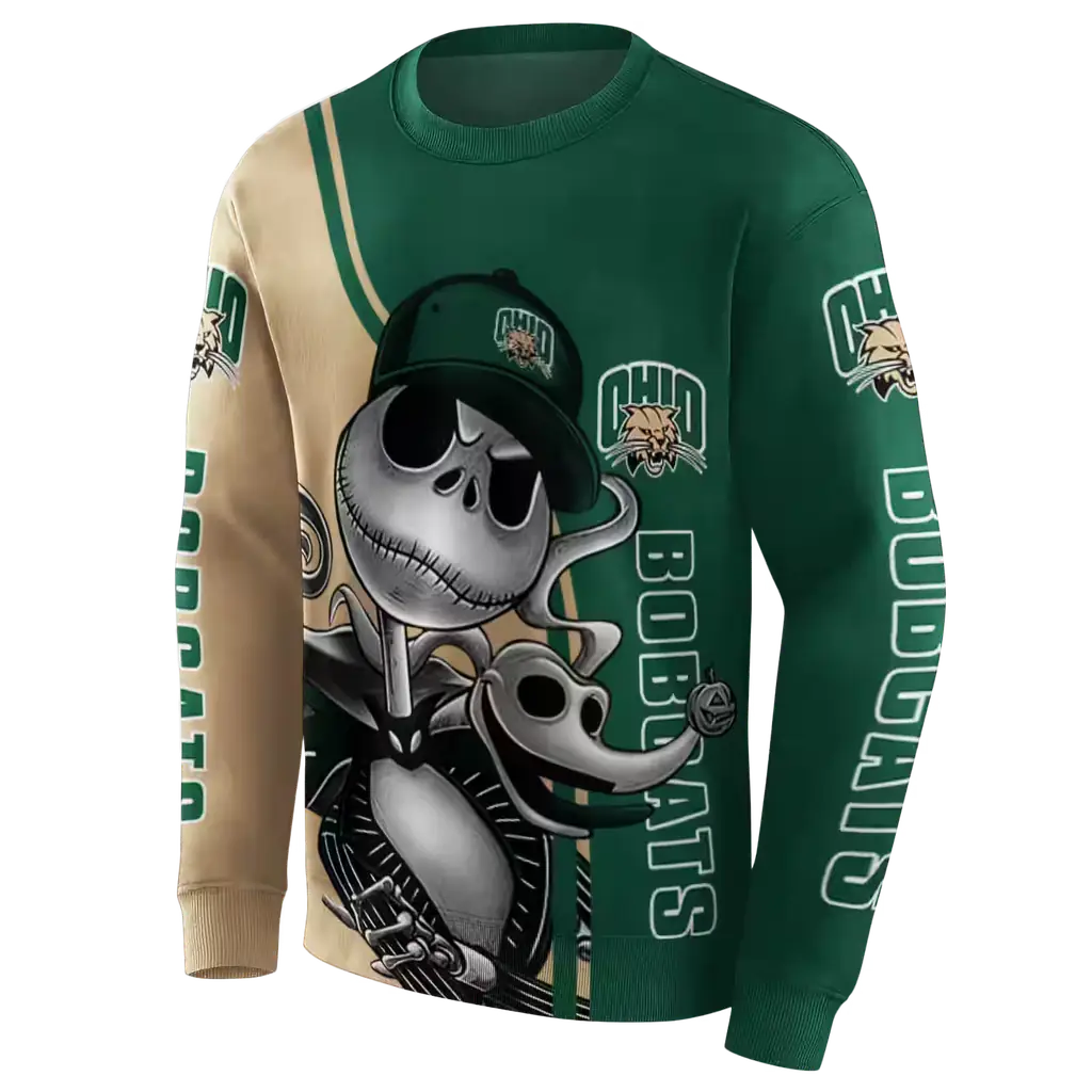 ohio bobcats jack skellington green hoodie new arrival ohio bobcats jack skellington green hoodie new arrival