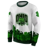 ohio bobcats lucky motif white green hoodie best selling
