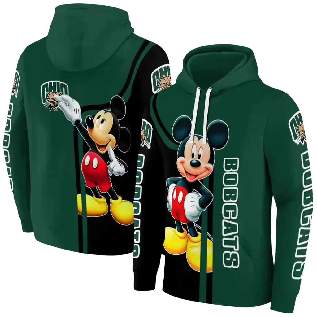 ohio bobcats mickey mouse green black hoodie fashion forward ohio bobcats mickey mouse green black hoodie fashion forward