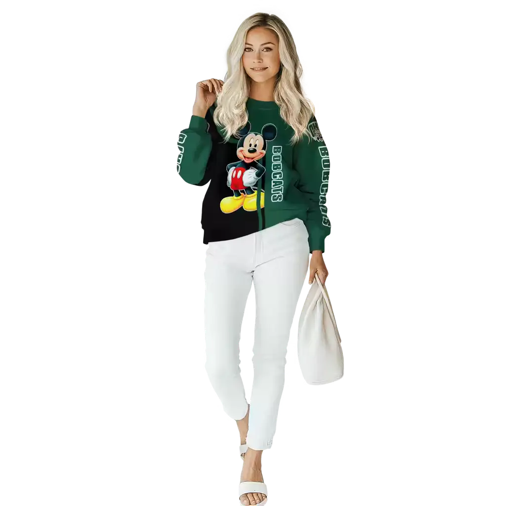 ohio bobcats mickey mouse green black hoodie trendy ohio bobcats mickey mouse green black hoodie trendy
