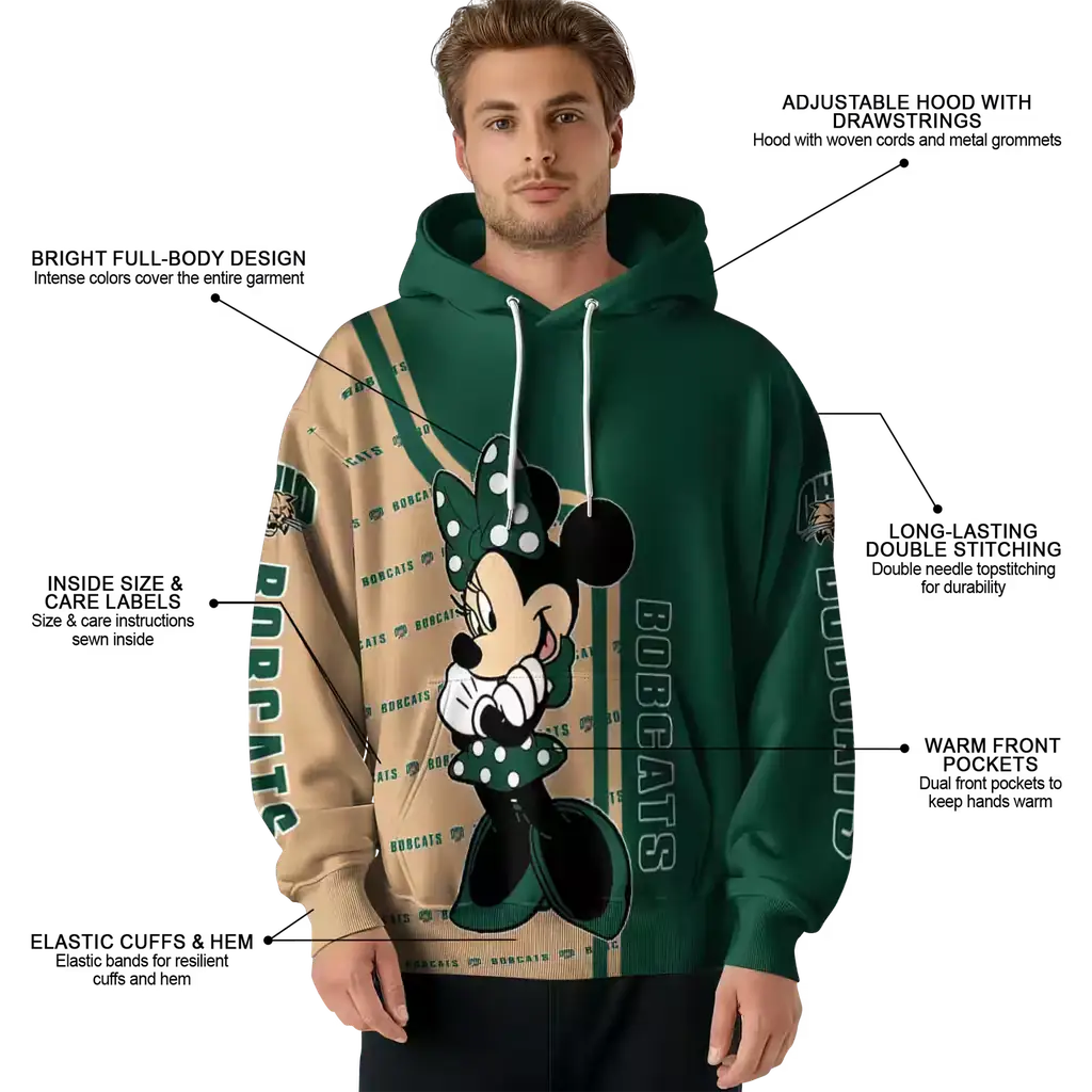 ohio bobcats minnie mouse green hoodie latest model ohio bobcats minnie mouse green hoodie latest model