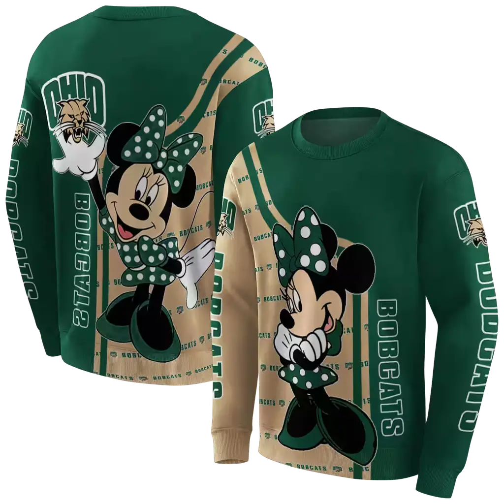 ohio bobcats minnie mouse green hoodie premium grade ohio bobcats minnie mouse green hoodie premium grade