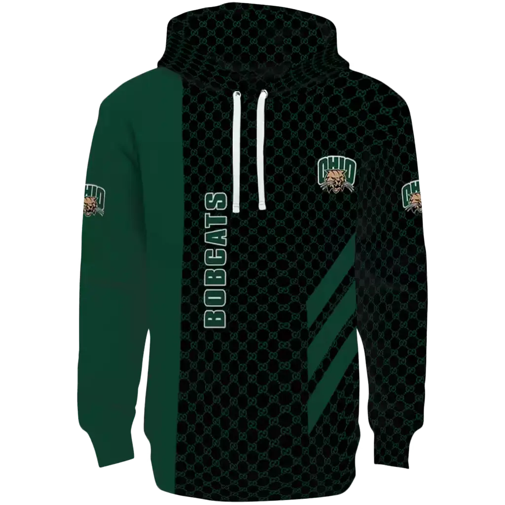 ohio bobcats monogram pattern green hoodie best selling ohio bobcats monogram pattern green hoodie best selling