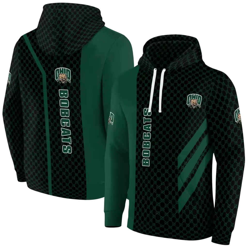 ohio bobcats monogram pattern green hoodie fashion forward ohio bobcats monogram pattern green hoodie fashion forward