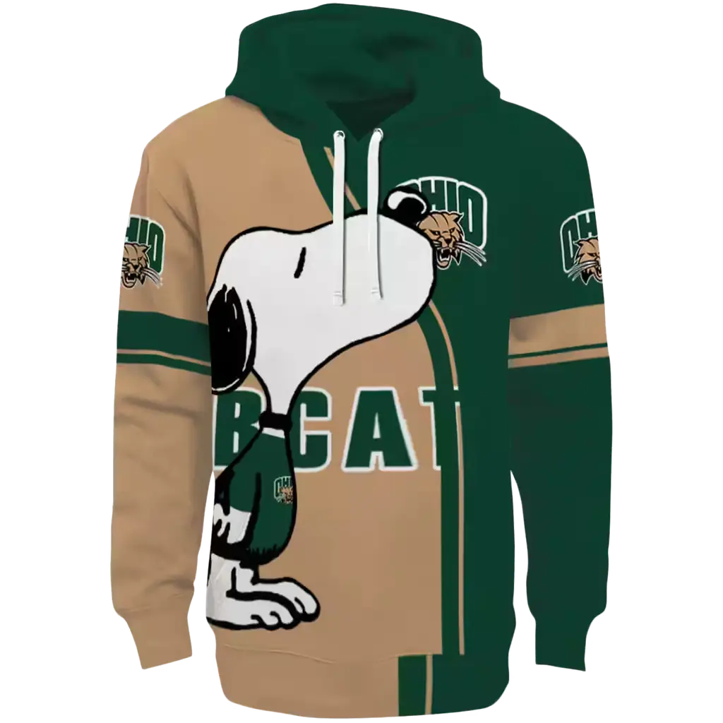 ohio bobcats playful snoopy green hoodie best selling ohio bobcats playful snoopy green hoodie best selling