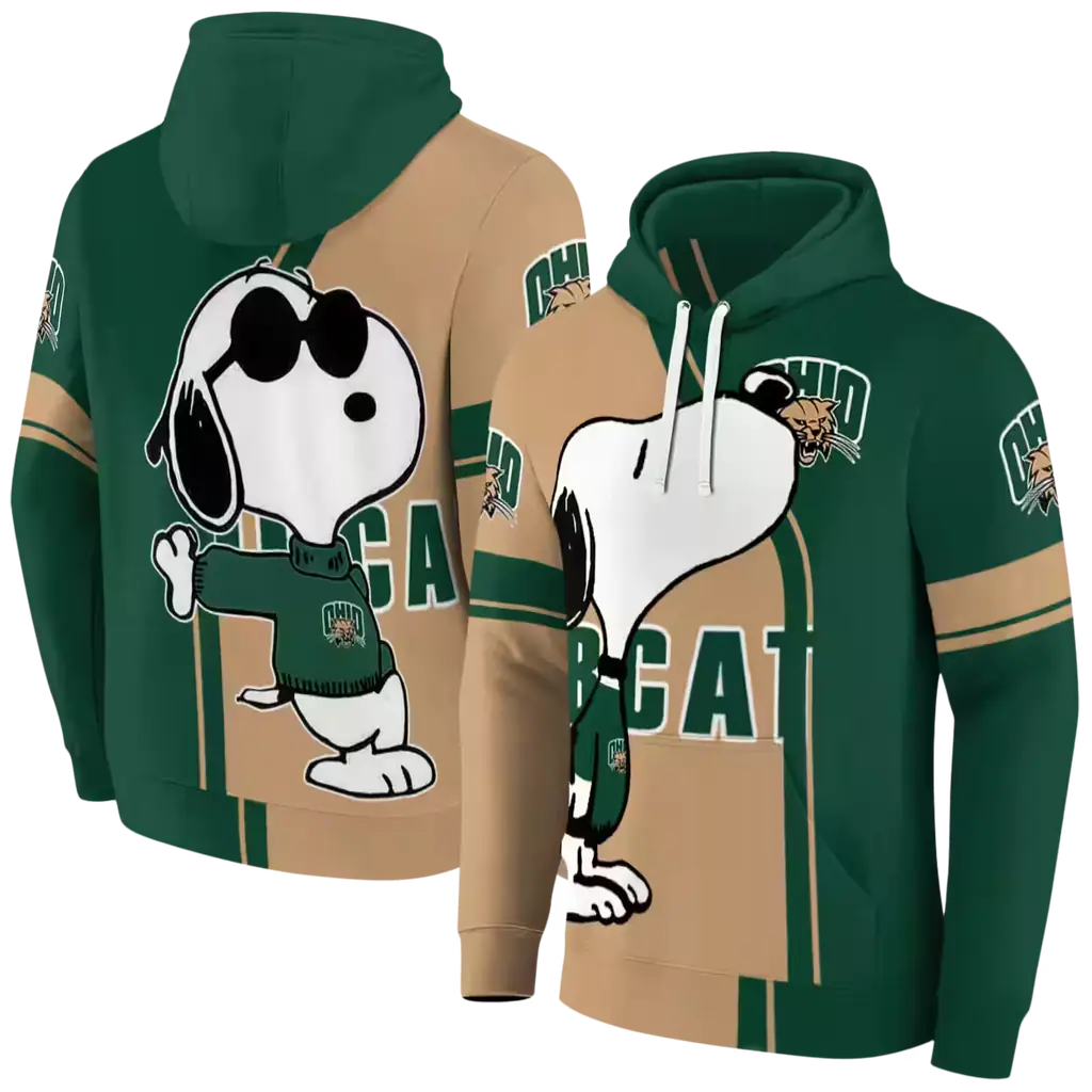 ohio bobcats playful snoopy green hoodie fashion forward ohio bobcats playful snoopy green hoodie fashion forward