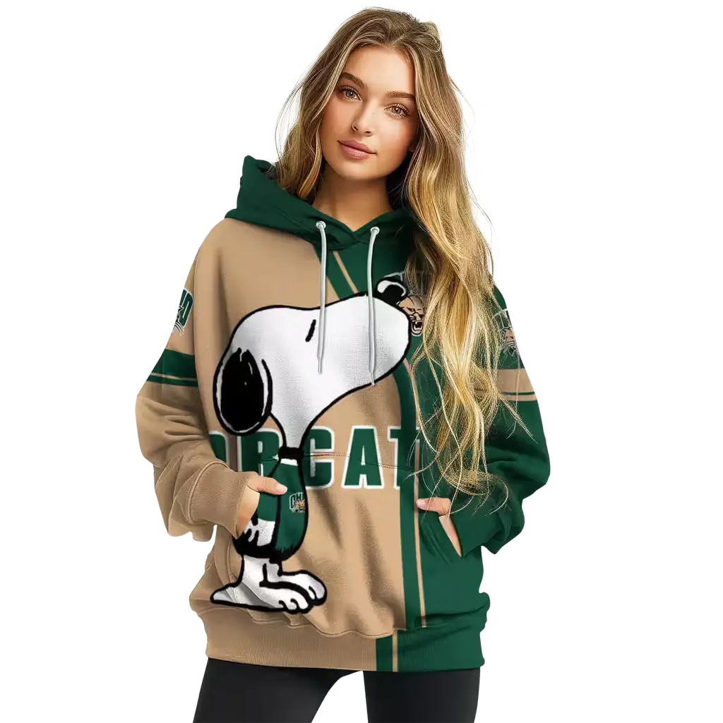 ohio bobcats playful snoopy green hoodie high quality ohio bobcats playful snoopy green hoodie high quality