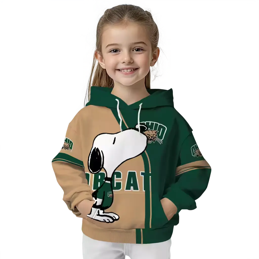ohio bobcats playful snoopy green hoodie top rated ohio bobcats playful snoopy green hoodie top rated