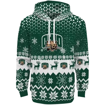 ohio bobcats reindeer motif green hoodie best selling