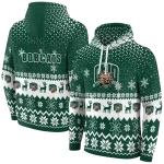 ohio bobcats reindeer motif green hoodie best selling