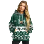 ohio bobcats reindeer motif green hoodie best selling