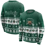ohio bobcats reindeer motif green hoodie best selling