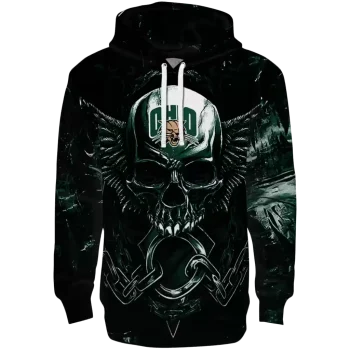 ohio bobcats skull artwork green black hoodie best selling