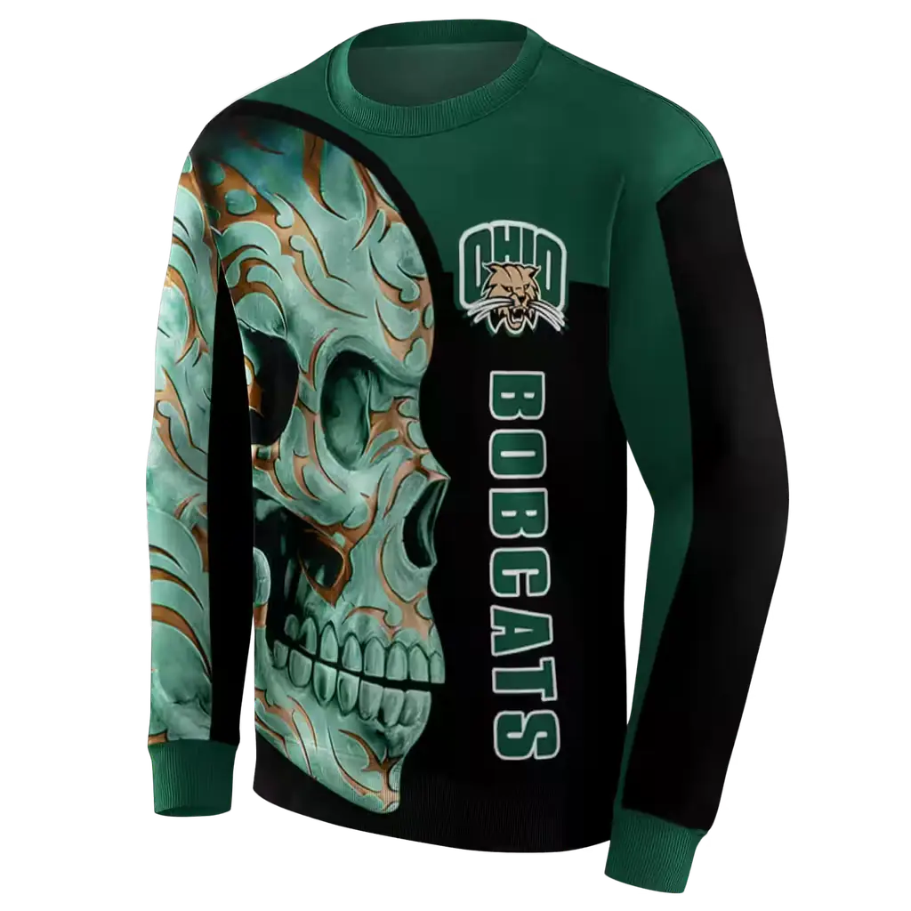 ohio bobcats skull motif green black hoodie new arrival ohio bobcats skull motif green black hoodie new arrival