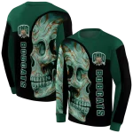 ohio bobcats skull motif green black hoodie best selling