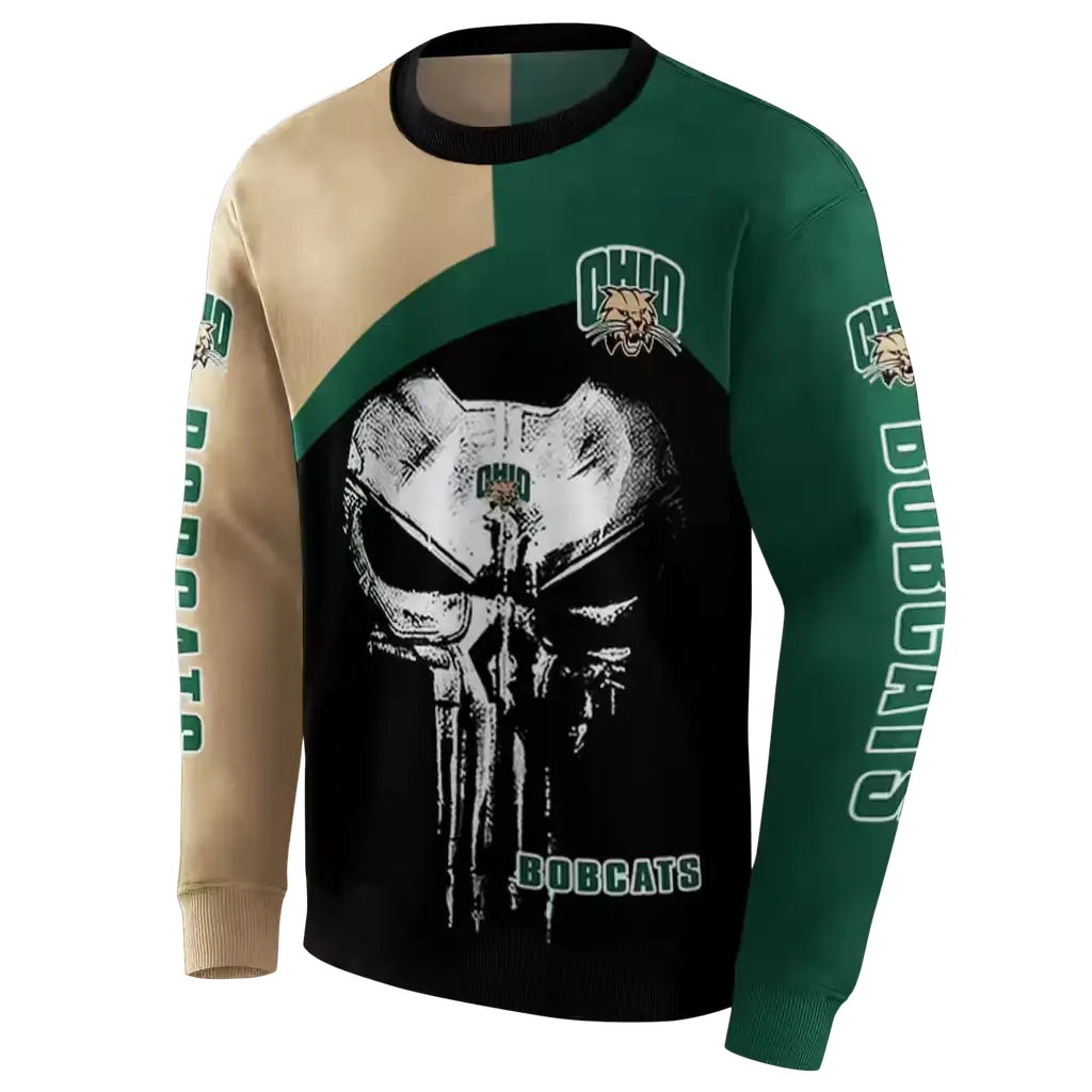 ohio bobcats skull punisher tan black hoodie new arrival ohio bobcats skull punisher tan black hoodie new arrival