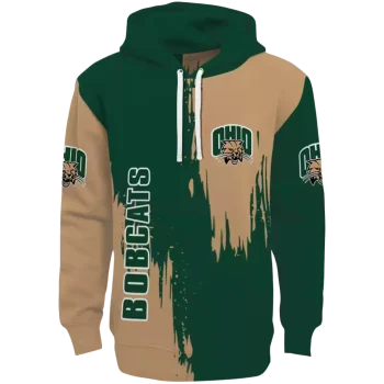 ohio bobcats splatter effect green hoodie best selling