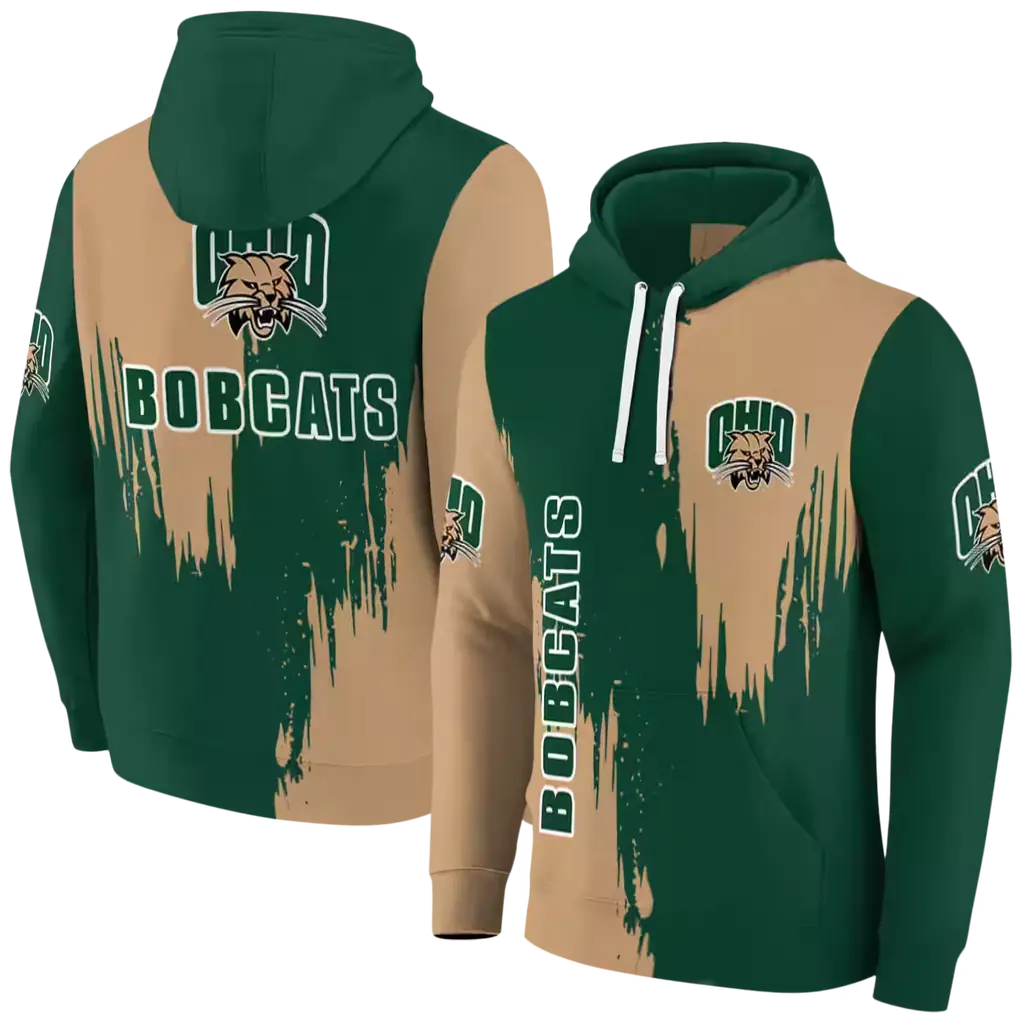 ohio bobcats splatter effect green hoodie fashion forward ohio bobcats splatter effect green hoodie fashion forward