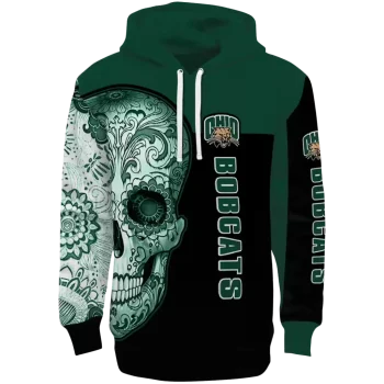 ohio bobcats sugar skull green black hoodie best selling