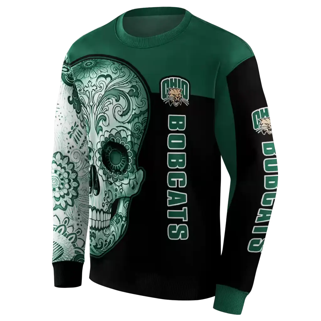 ohio bobcats sugar skull green black hoodie new arrival ohio bobcats sugar skull green black hoodie new arrival