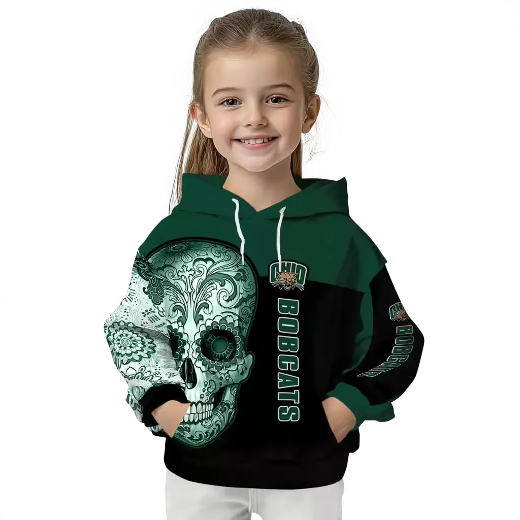ohio bobcats sugar skull green black hoodie top rated ohio bobcats sugar skull green black hoodie top rated