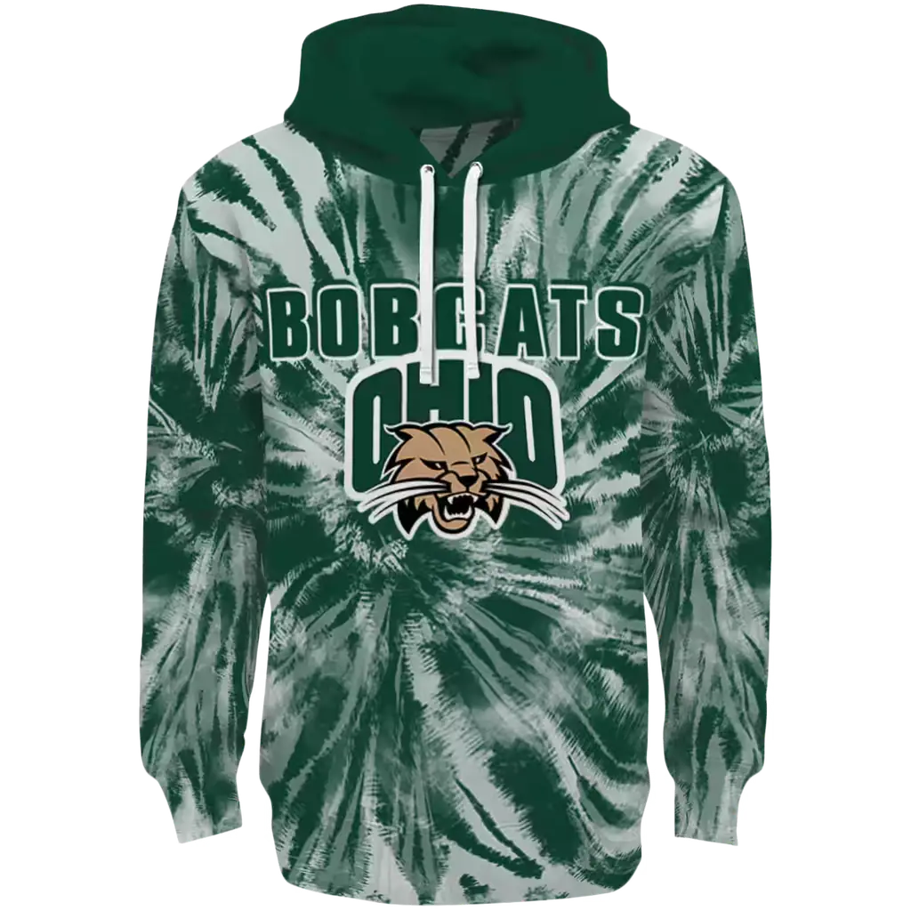 ohio bobcats tie dye pattern green hoodie best selling ohio bobcats tie dye pattern green hoodie best selling