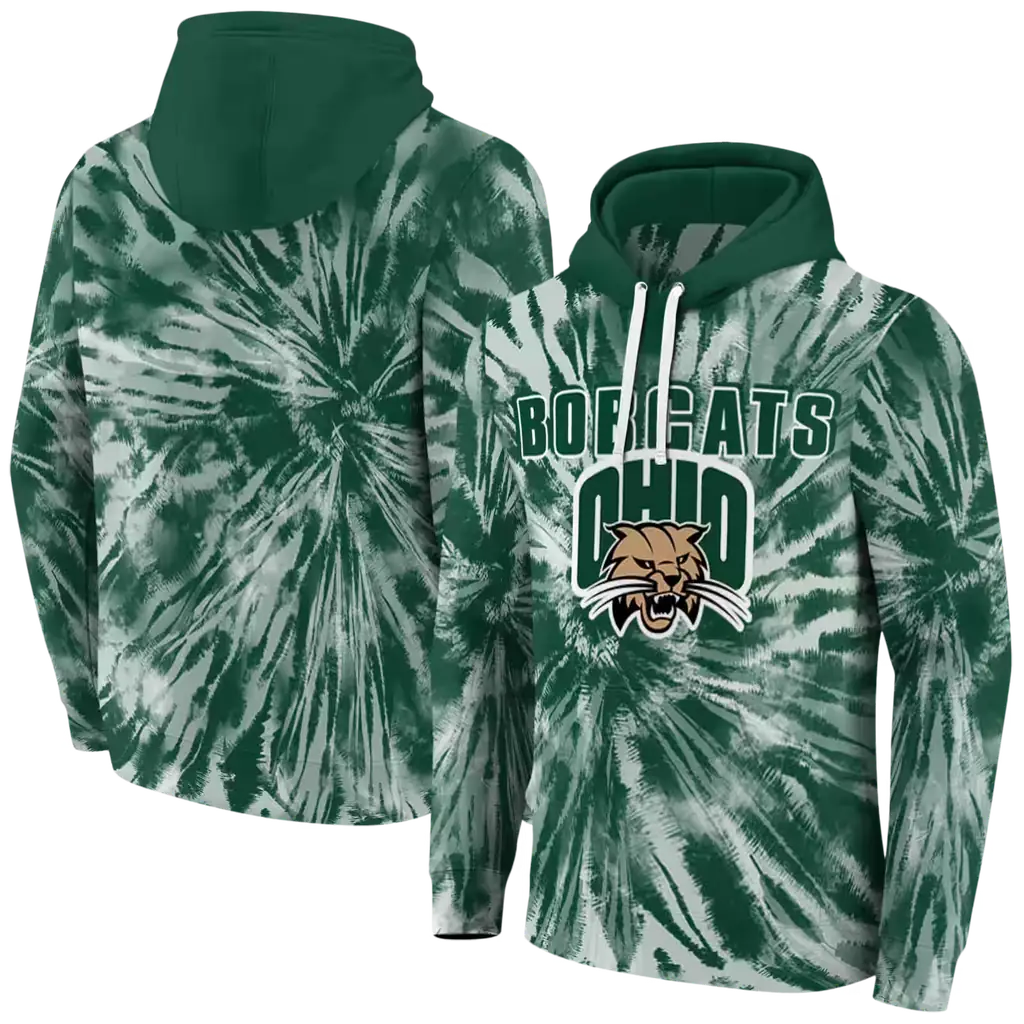 ohio bobcats tie dye pattern green hoodie fashion forward ohio bobcats tie dye pattern green hoodie fashion forward