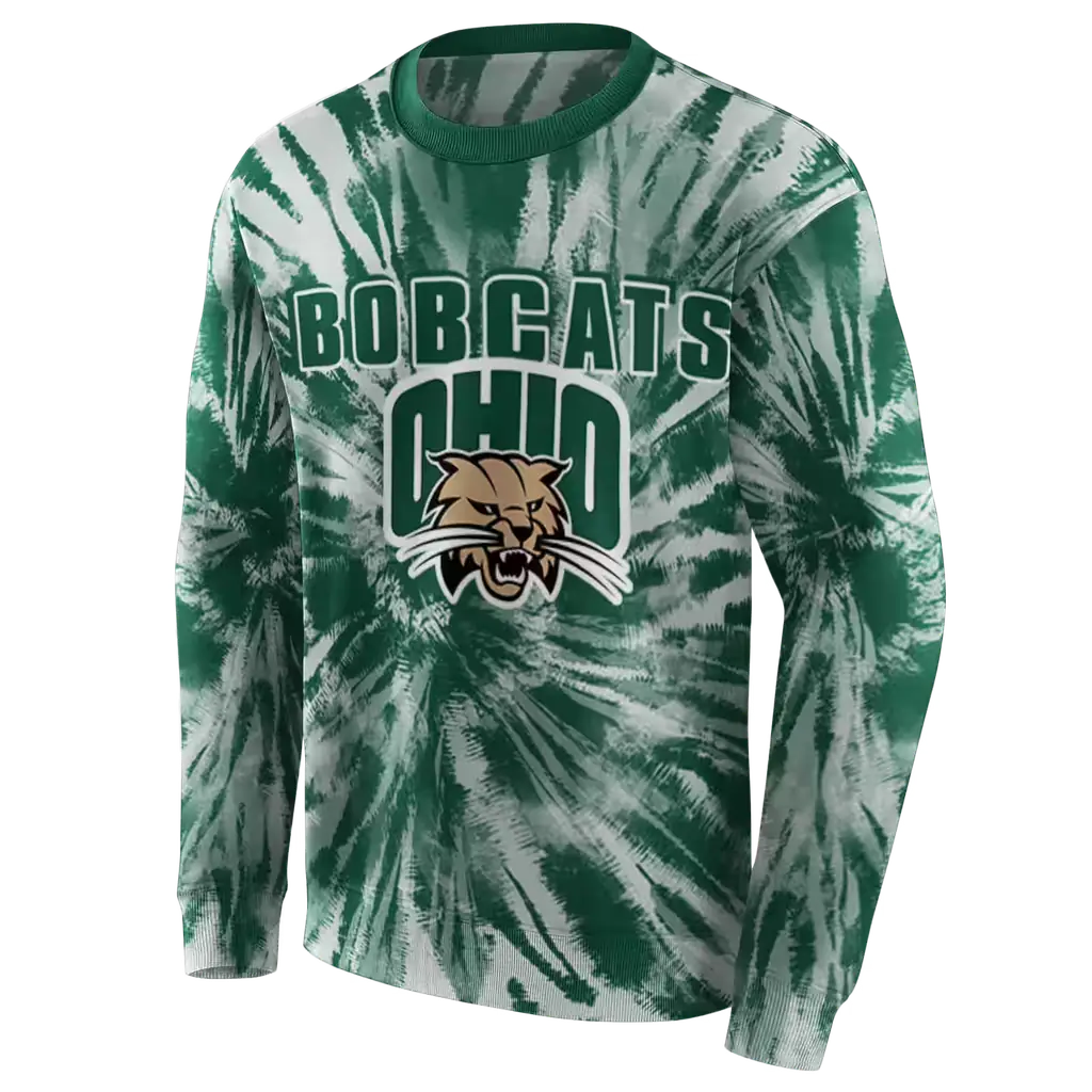 ohio bobcats tie dye pattern green hoodie new arrival ohio bobcats tie dye pattern green hoodie new arrival