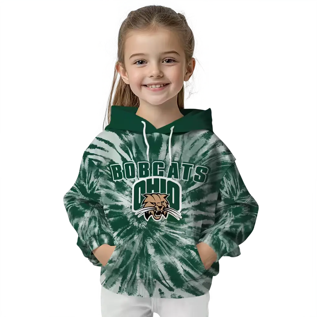 ohio bobcats tie dye pattern green hoodie top rated ohio bobcats tie dye pattern green hoodie top rated