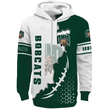 ohio bobcats triangular pattern green white hoodie best selling