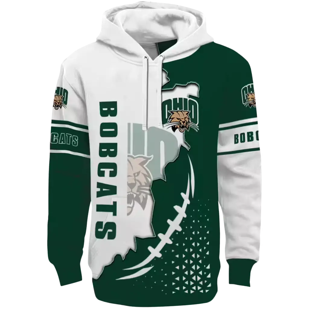 ohio bobcats triangular pattern green white hoodie best selling ohio bobcats triangular pattern green white hoodie best selling