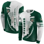 ohio bobcats triangular pattern green white hoodie best selling