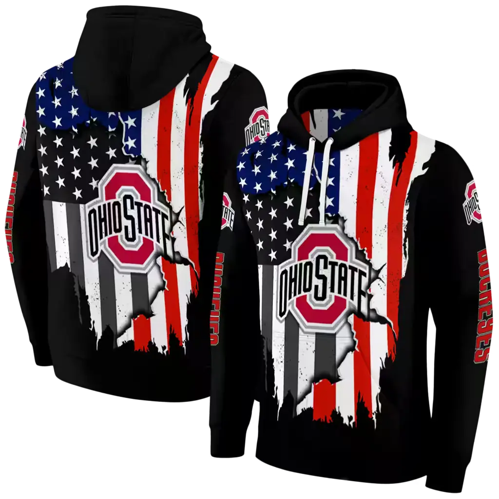 ohio state buckeyes american pride black hoodie fashion forward ohio state buckeyes american pride black hoodie fashion forward