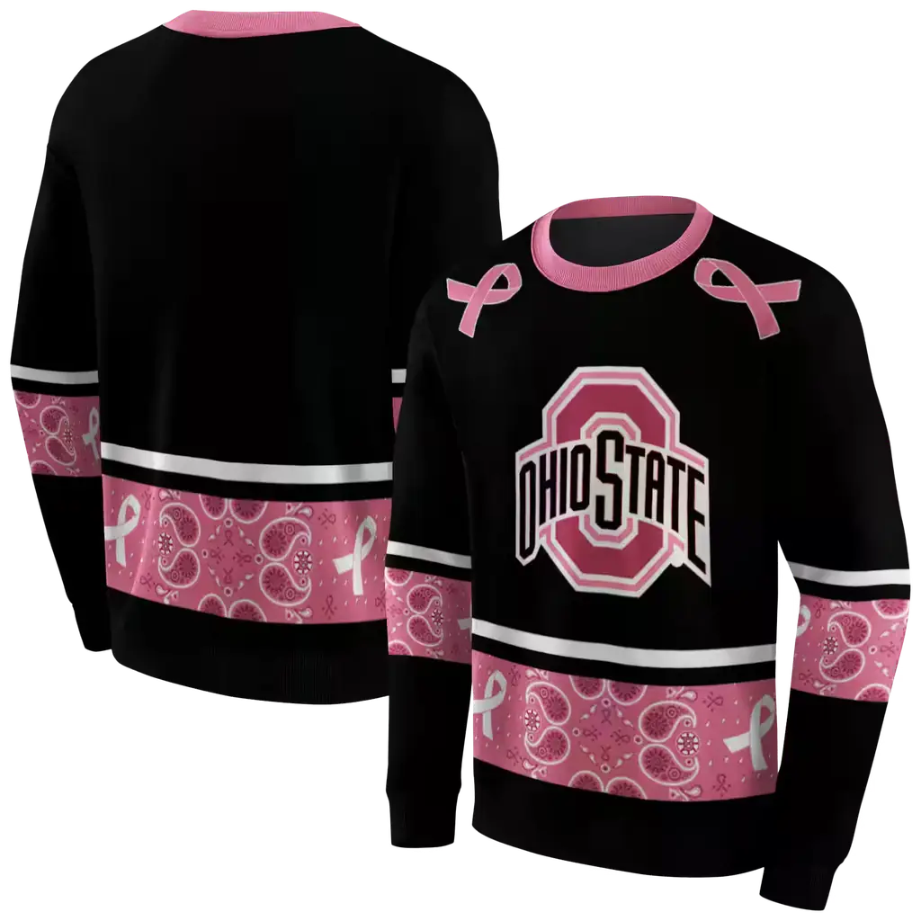 ohio state buckeyes awareness ribbon black pink hoodie premium grade ohio state buckeyes awareness ribbon black pink hoodie premium grade
