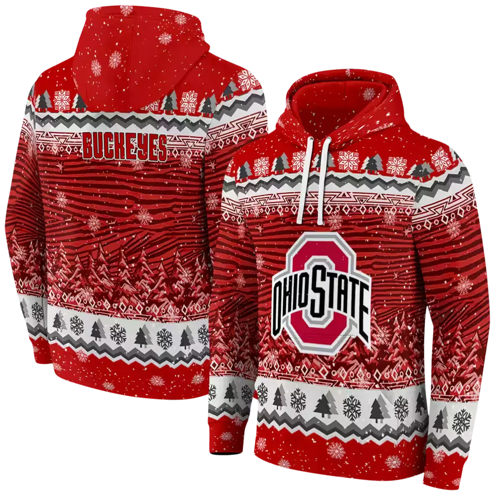 ohio state buckeyes christmas trees scarlet hoodie fashion forward ohio state buckeyes christmas trees scarlet hoodie fashion forward