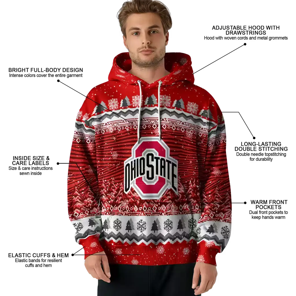 ohio state buckeyes christmas trees scarlet hoodie latest model ohio state buckeyes christmas trees scarlet hoodie latest model
