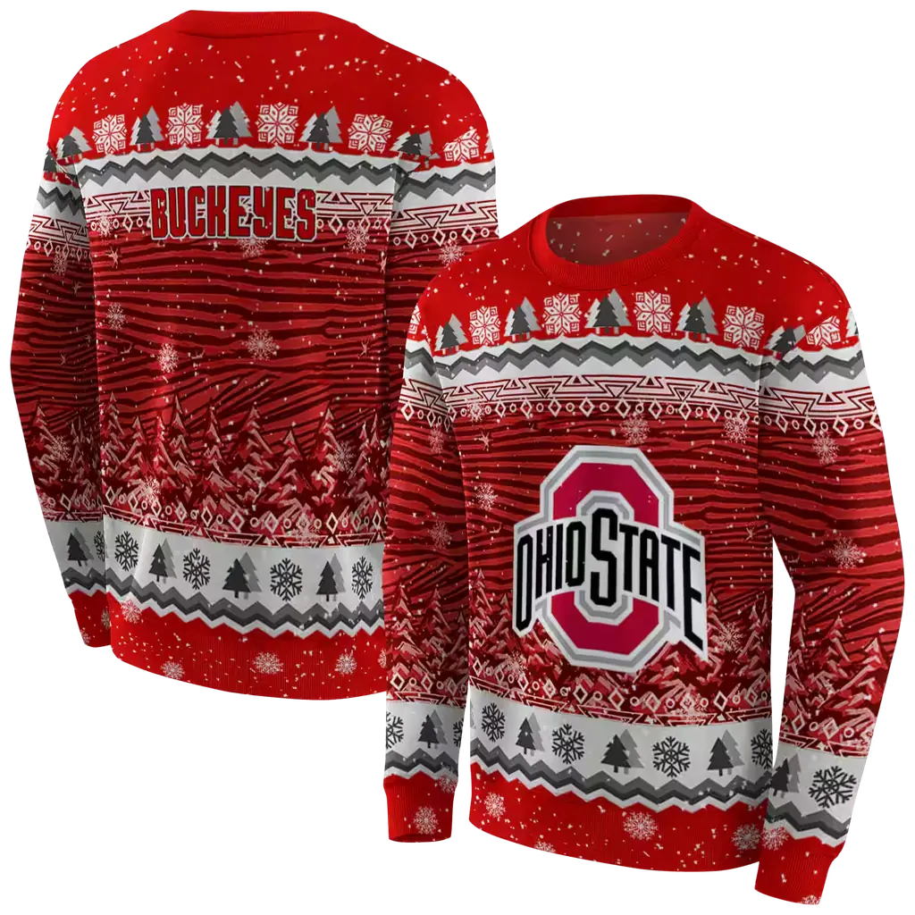 ohio state buckeyes christmas trees scarlet hoodie premium grade ohio state buckeyes christmas trees scarlet hoodie premium grade